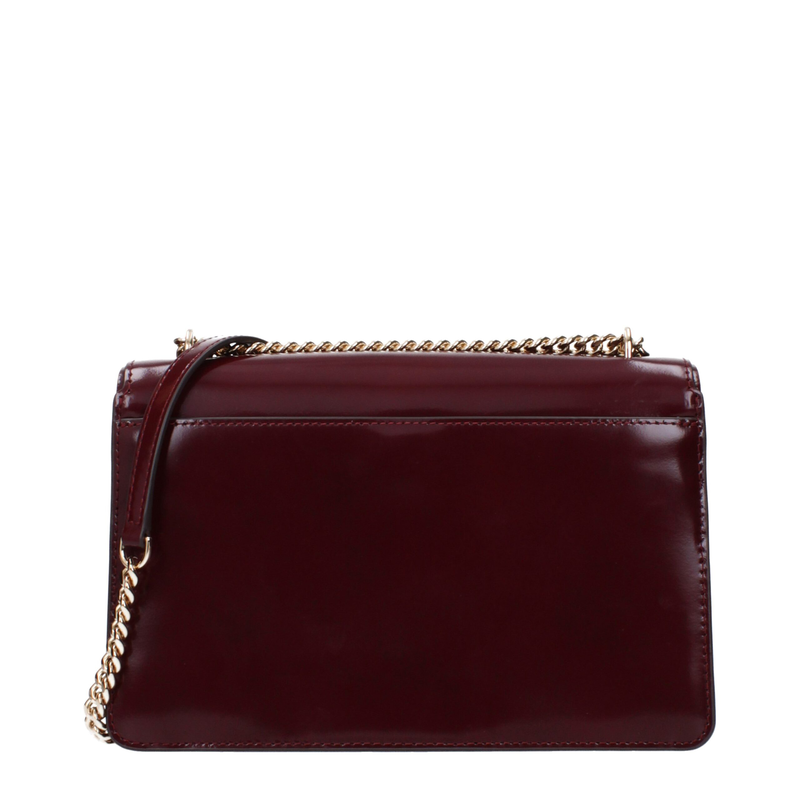 Red leather crossbody bag-null