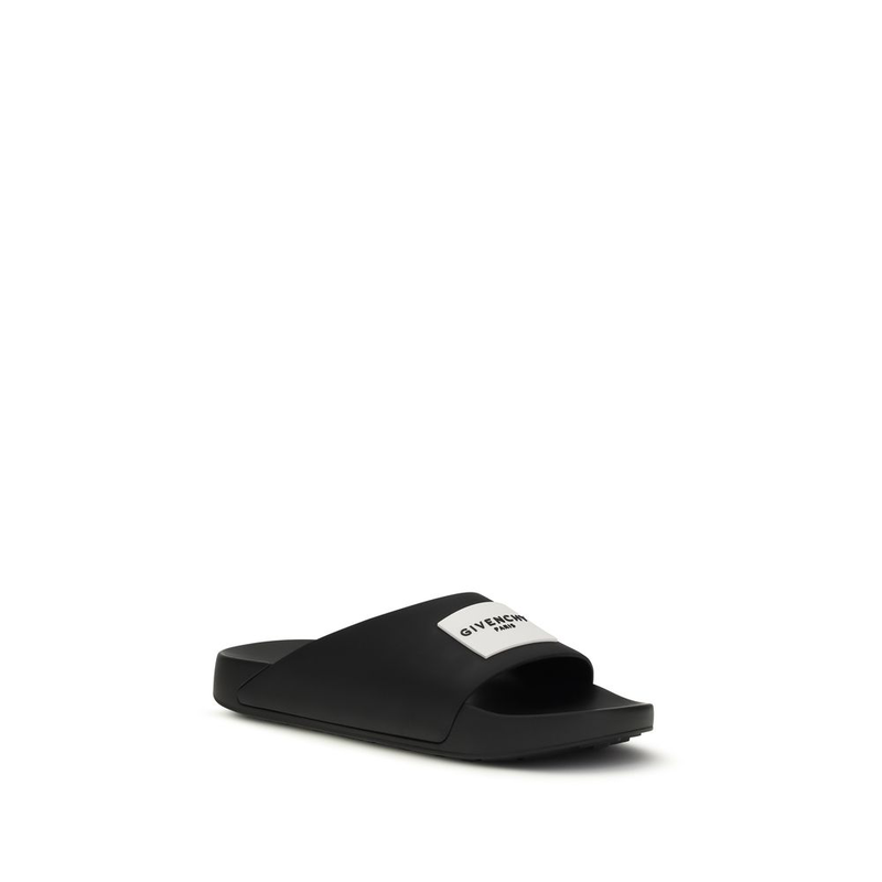 Black rubber sandals-null