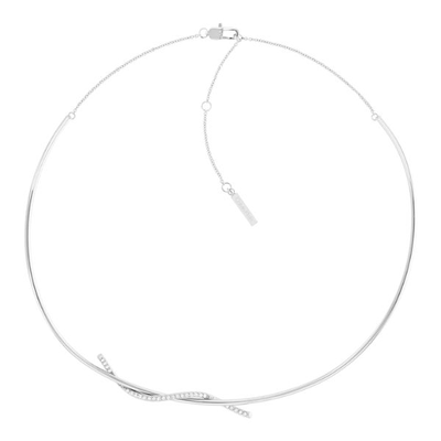Calvin Klein crystallized weave ss necklace