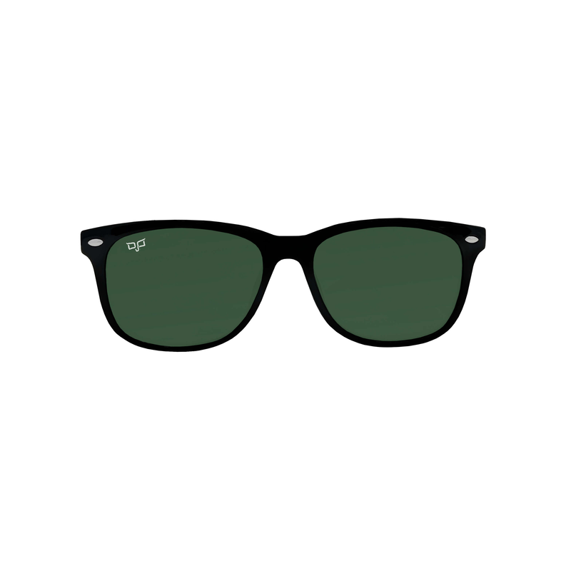 OJO junior sunglasses black frame and temples with green lenses rx image number null