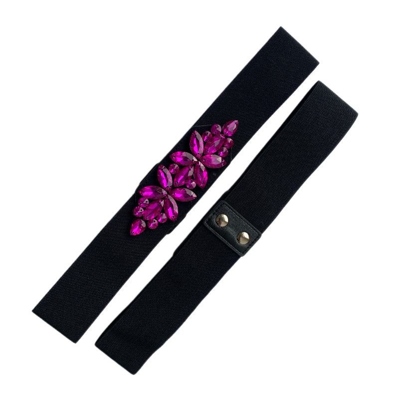 Crystal accent elastic belt image number null