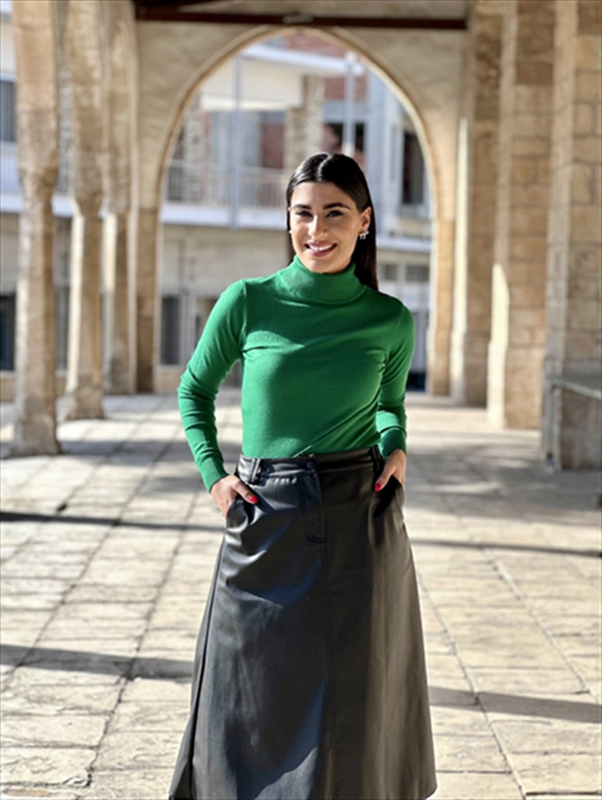 Midi skirt eco leather image number null