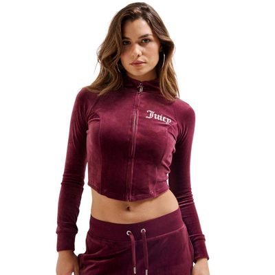 Classic velour cross morgan track top, Burgundy, medium