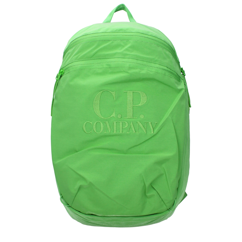Green fabric backpack-null