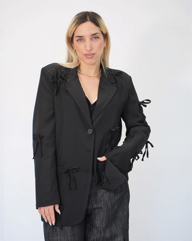 Oversized blazer with bow 87015-null