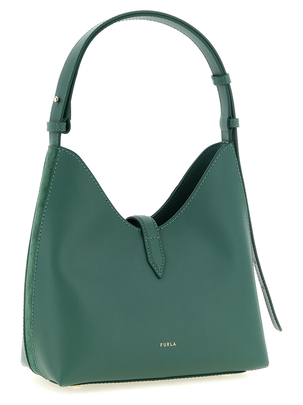 Bicolor calfskin shoulder bag-null