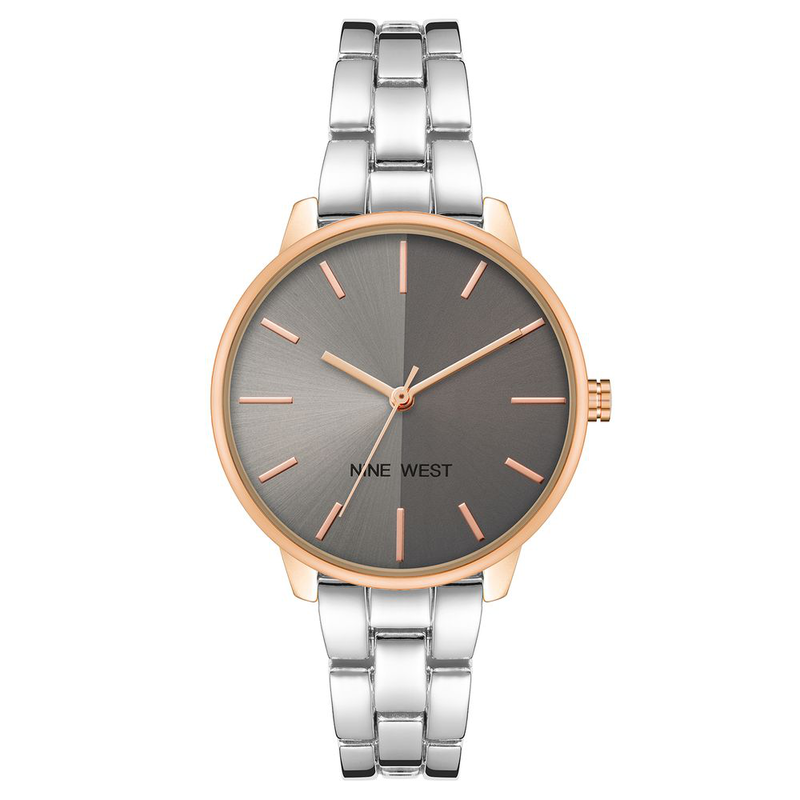 Gray metal dress watch-null