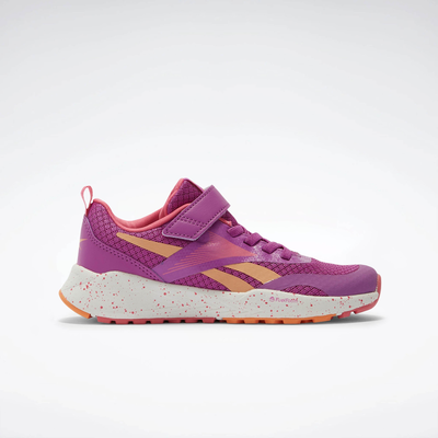 Reebok girl's energen run elastic lace & top strap, Purple/pink, medium