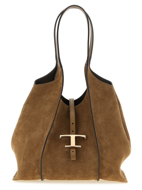 Brown calfskin tote bag-null