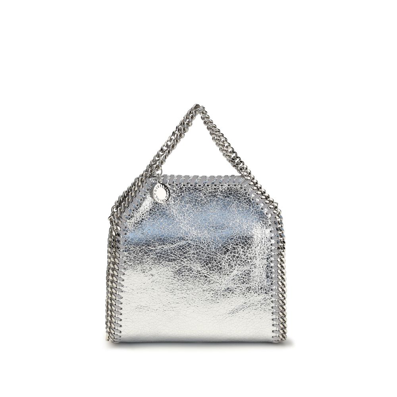 Silver polyester handbag-null