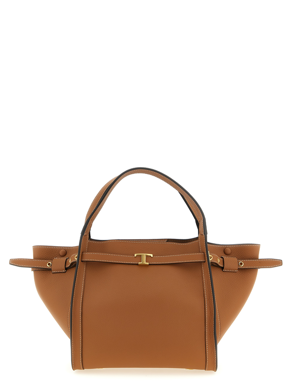 Brown calfskin tote bag-null