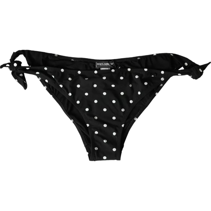 Black polka dot swimwear beachwear bottom bikini-null