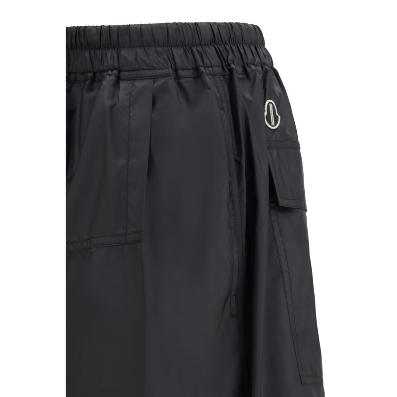 Black polyester bermuda shorts-null