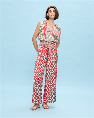 Trouser printed, Red Motiva, medium