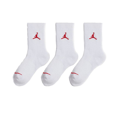 Jumpman kids crew 3-pairs socks, White, medium