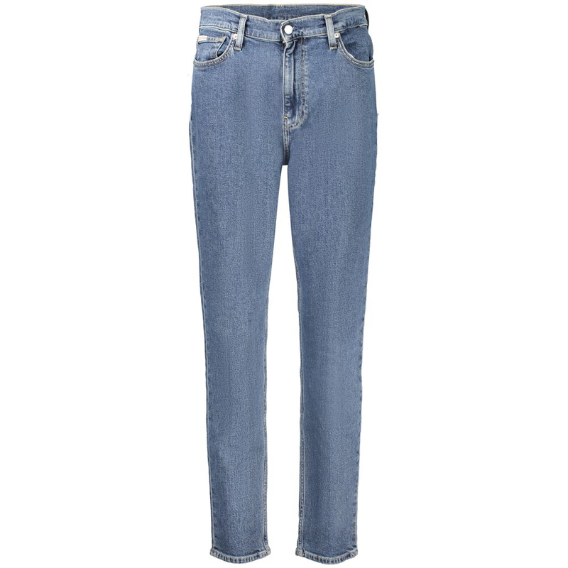Blue cotton women's mom jean-null