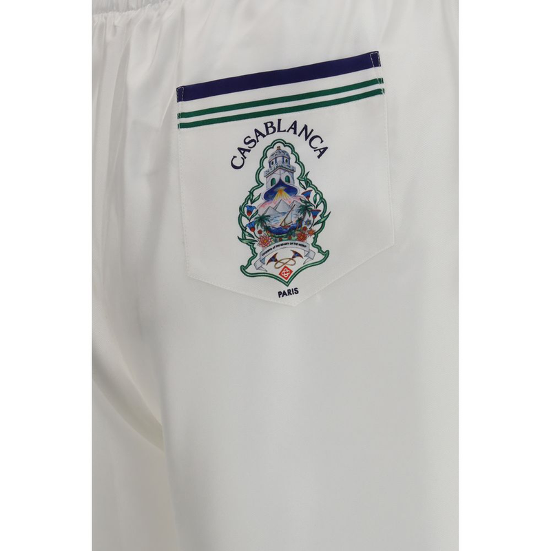 White silk bermuda shorts-null