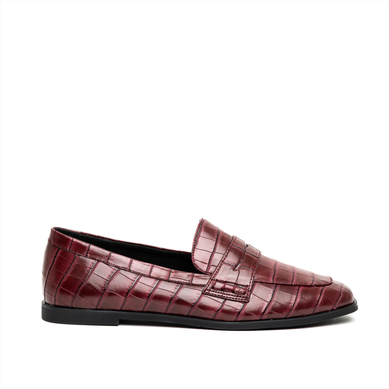 Miss belgini croc effect loafer flat pumps-null