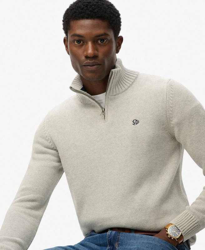 Cotton half zip knit-null