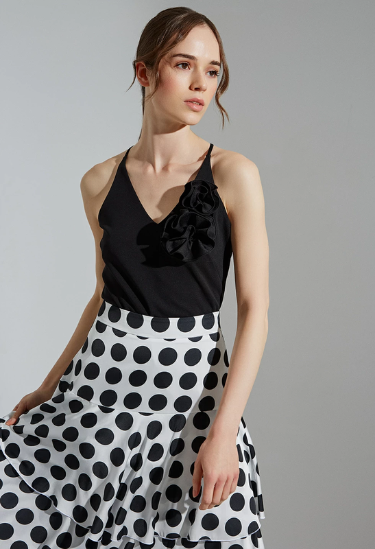 Camisole with flowers by desiree - black , s-null