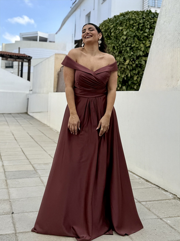 Maxi satin dress-null