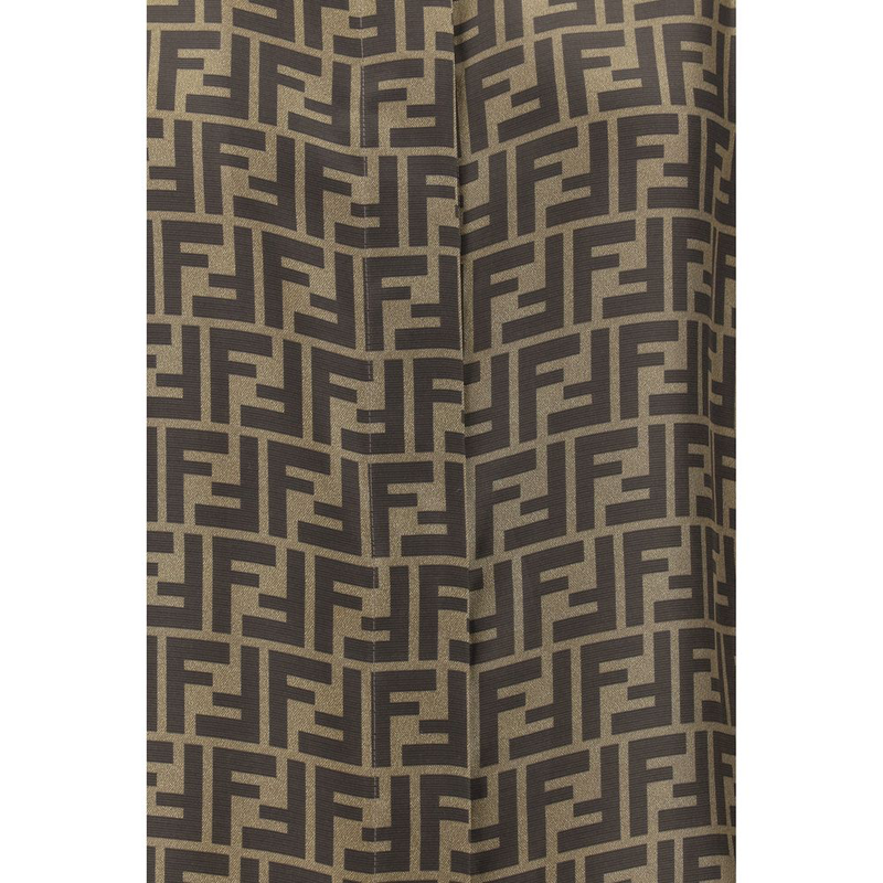 Brown silk pattern shirt-null