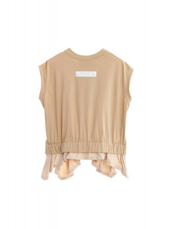 Mwm black sleeveless top double fabric detail-null
