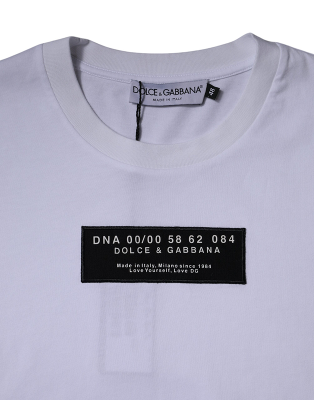 White logo print cotton crew neck t-shirt-null