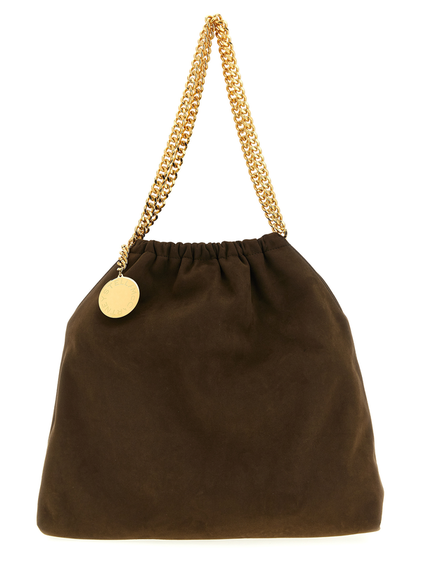 Brown polyester shoulder bag-null
