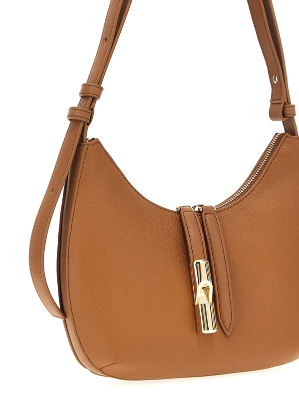 Brown leather shoulder bag-null
