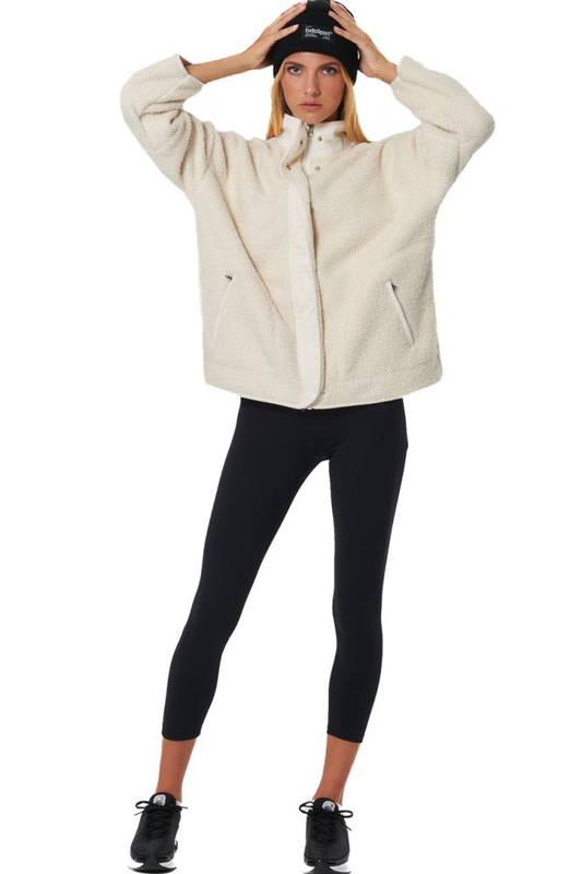 Women's oversize boucle-fleece jacket-null