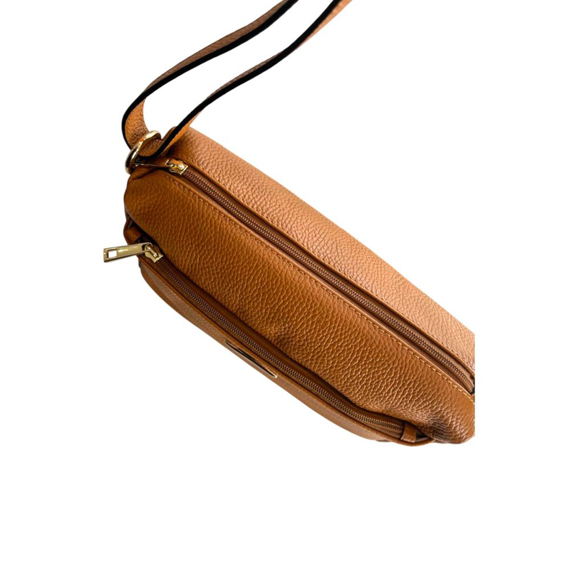 Brown leather women crossbody bag-null