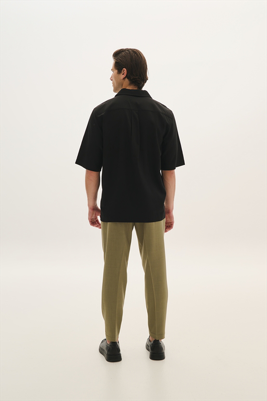 Pcoc elastic slim fit pleats trousers image number null