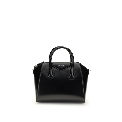 Black calf leather bos taurus handbag, Black, medium
