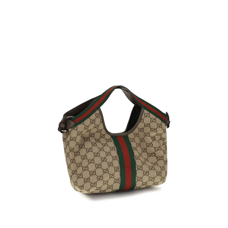 Beige fabric shoulder bag-null