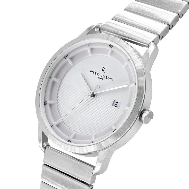 Gray stainless steel dress watch-null