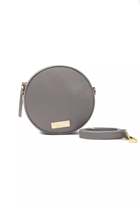 Gray leather women crossbody bag-null
