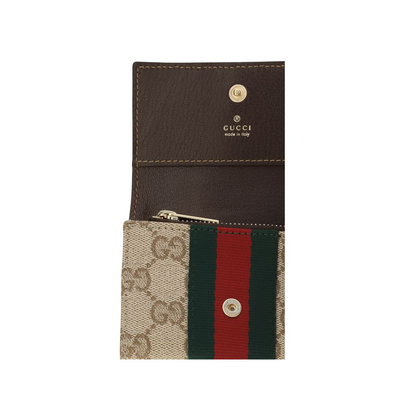 Beige cotton wallet-null
