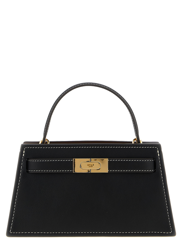 Black cowhide handbag-null