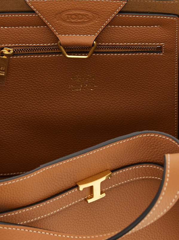 Brown calfskin tote bag-null