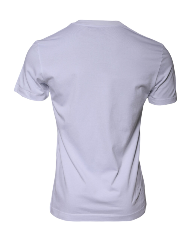 White logo print cotton crew neck t-shirt-null