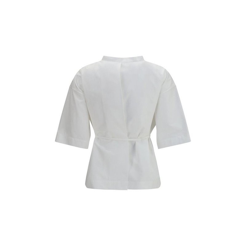 White cotton shortsleeve shirt-null