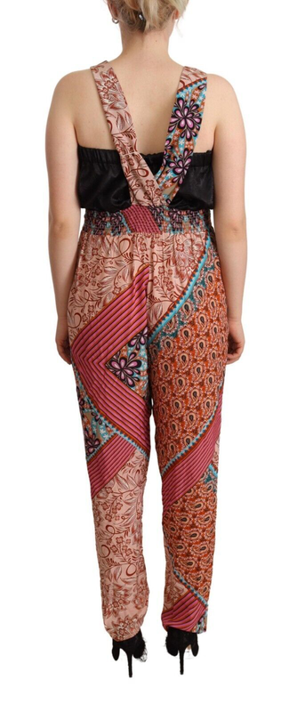Multicolor viscose floral print women jumpsuit dress-null