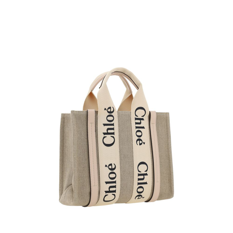 Brown linen handbag-null