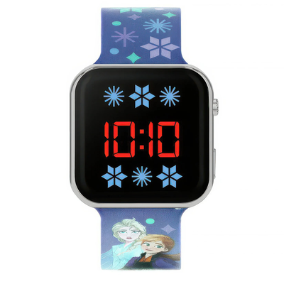 Disney frozen kid's digital led purple silicone strap watch, , medium