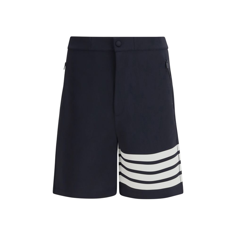Blue viscose bermuda shorts-null