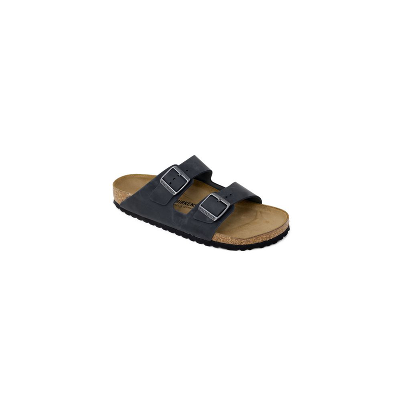 Black synthetic slippers-null