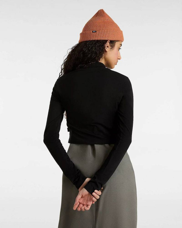 Womens mini mock neck long sleeve top-null