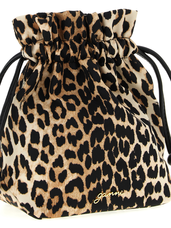 Brown recycled polyamide clutch bag-null