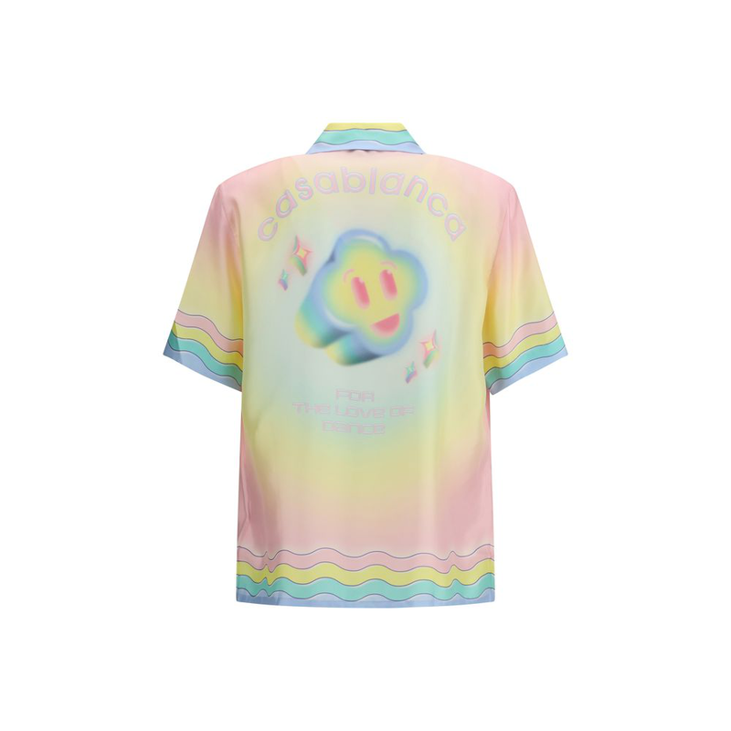 Multicolor silk pattern shirt-null